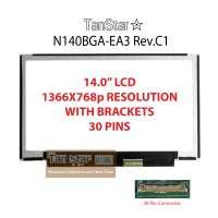  14.0" Laptop LCD Screen 1366x768p 30 Pins with Brackets N140BGA-EA3